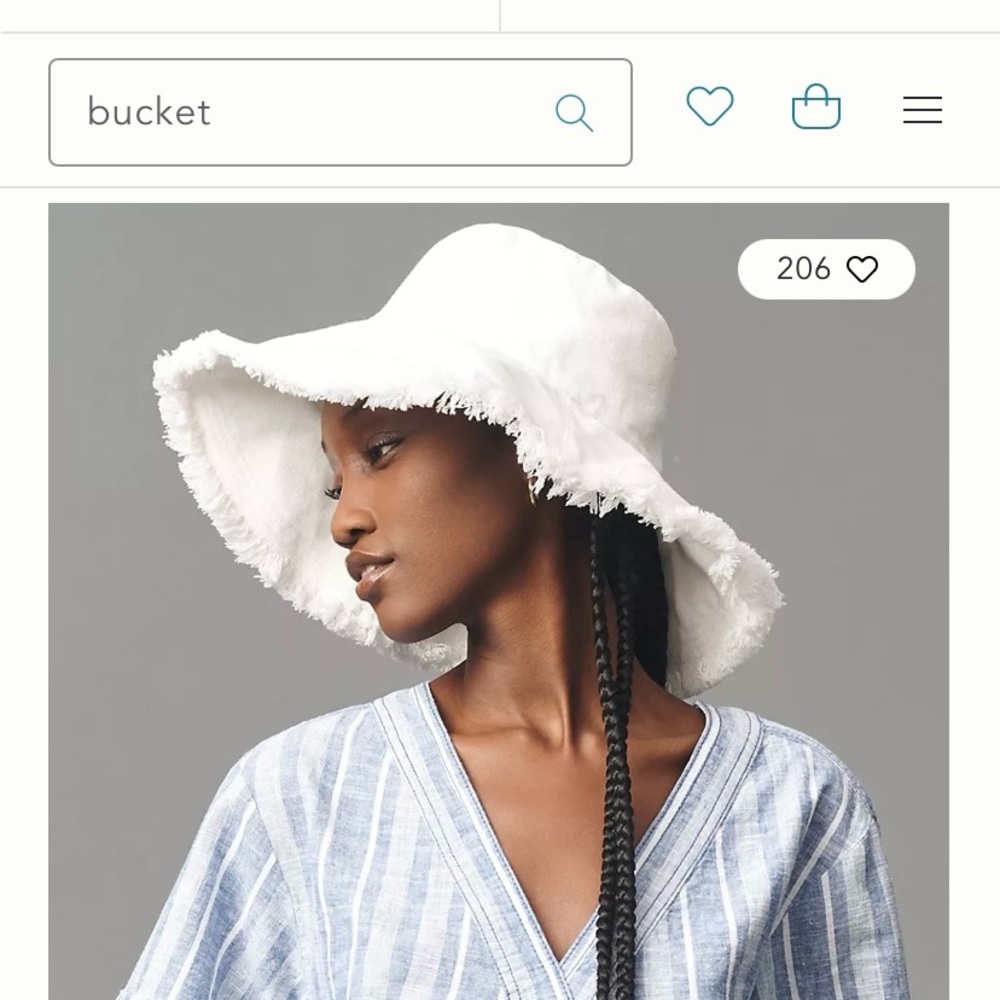 Anthropologie frayed bucket hat